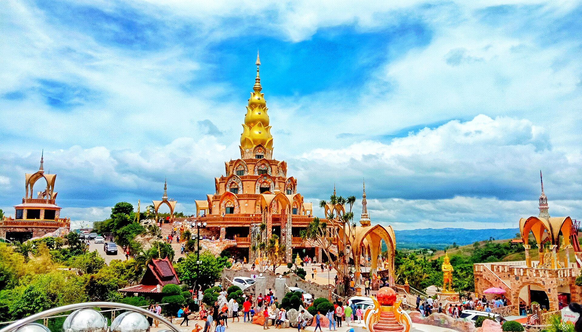 Mosaic chedi of Wat Phra That Pha Son Kaew in Khao Kho, Phetchabun
