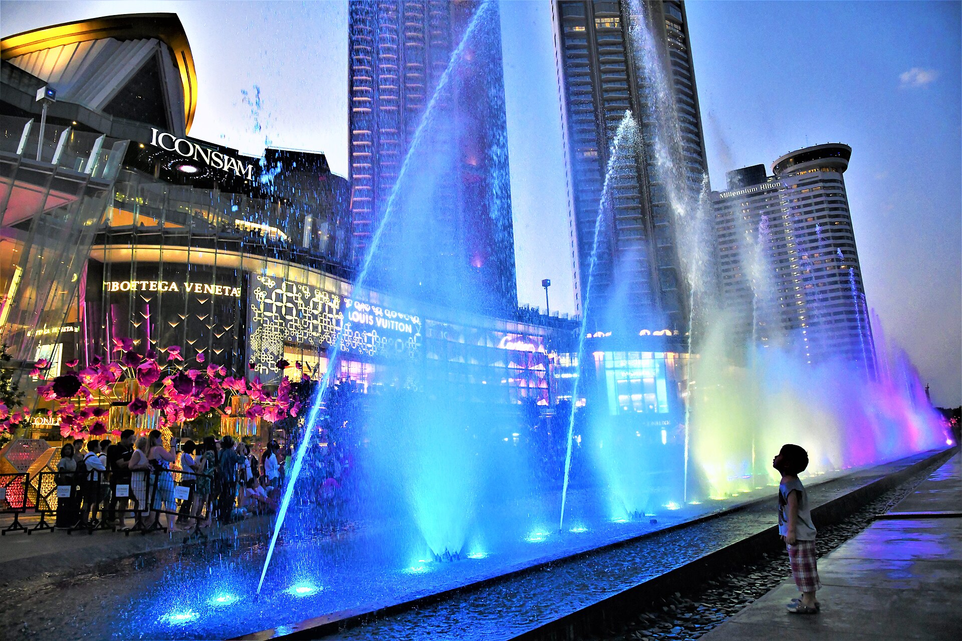 ICONIC Multimedia Water Features fountain show at ICONSIAM