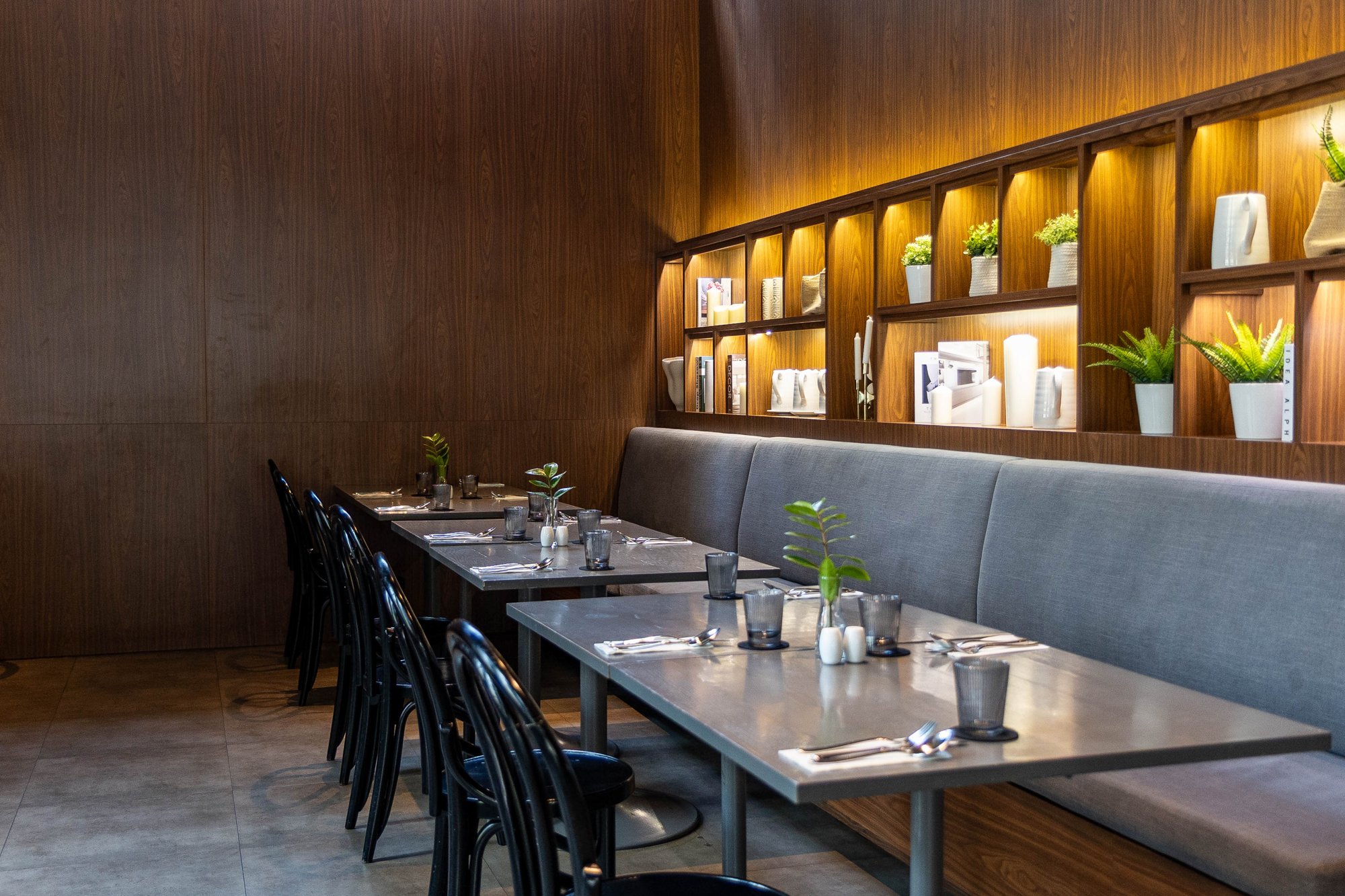 Contemporary interior of Pal Cafe & Bistro at Urbana Langsuan, Bangkok