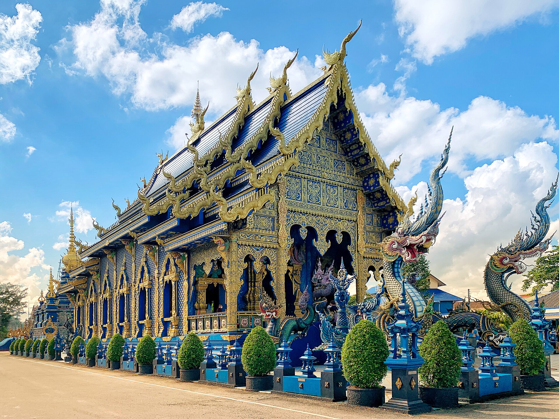 Wat Rong Suea Ten, the Blue Temple in Chiang Rai, Thailand